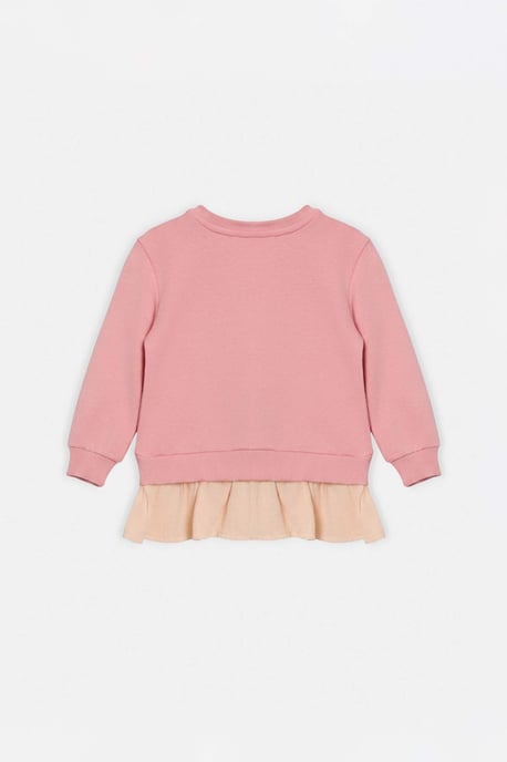TRENDYOLKIDS Girls Pink Graphic Long Regular fit Sweatshirts - Image 5