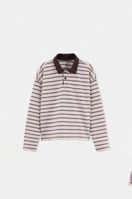 TRENDYOLKIDS Girls Brown Striped Long Regular fit Sweatshirts - Image 4