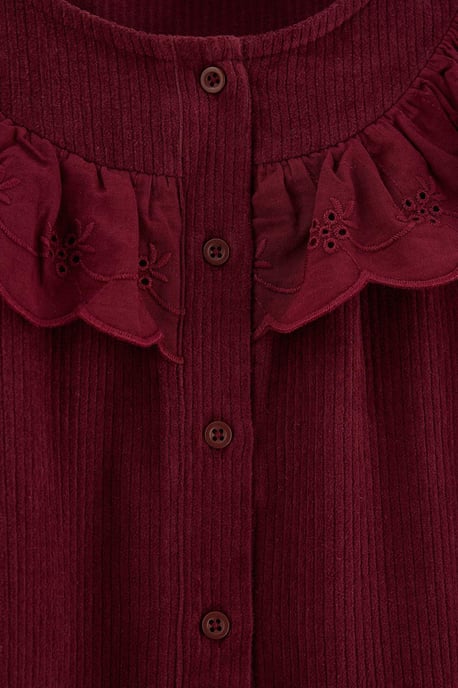 TRENDYOLKIDS Girls Burgundy Plain Midi Long A-line Dresses - Image 2