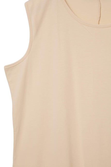 Trendyol Curve Dam Beige Enfärgad Midi Ärmlös Etuimodell Stora storlekar Klänning - Image 5