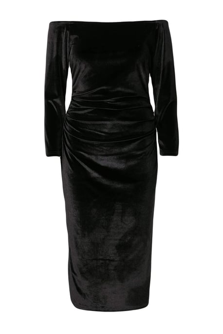 Trendyol Curve Dam Svart Enfärgad Maxi Lång Bodycon Stora storlekar Klänning - Image 4