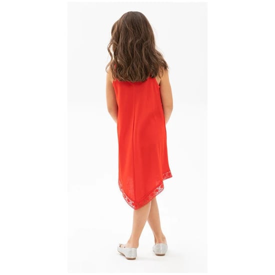 Çağla Şile Fabric Girl's Summer Dress Red - Image 3
