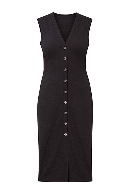TRENDYOLMİLLA Dam Grå Enfärgad Midi Ärmlös Bodycon Klänningar - Image 1