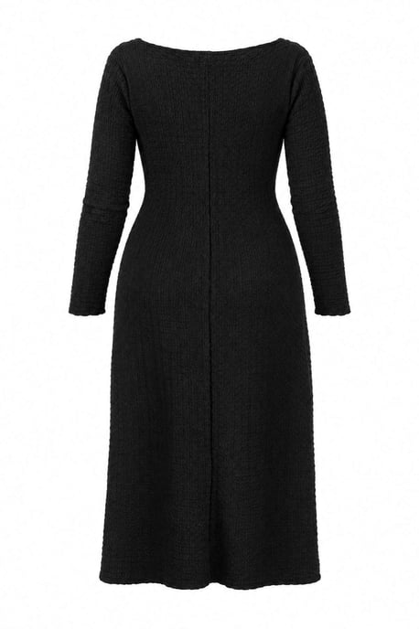 Trendyol Curve Dam Svart Enfärgad Maxi Lång Bodycon Stora storlekar Klänning - Image 2