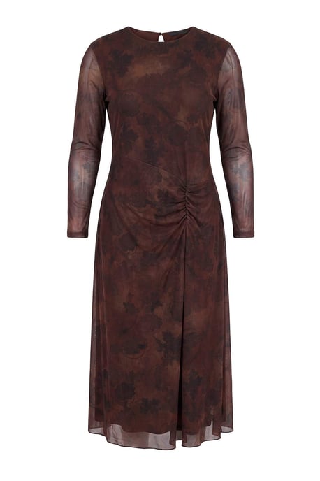Trendyol Curve Dames Bruin Met grafische print Maxi Lang A-lijn Grote maten Jurk - Image 4