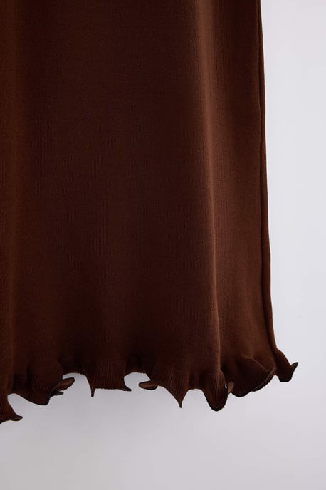Trendyol Modest Dam Brun Enfärgad Maxi Lång Etuimodell Modest Klänningar - Image 5