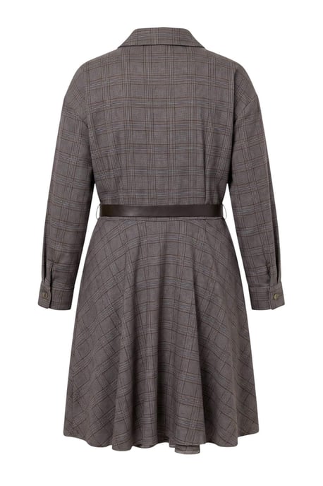 Trendyol Curve Dam Brun Rutig Kort / Mini Lång A-linje Stora storlekar Klänning - Image 4