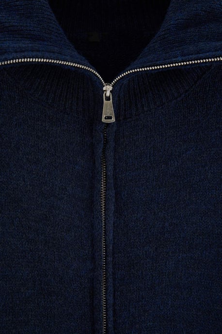 TRENDYOL MAN Men's Dark blue Plain Long Oversize Cardigans - Image 5
