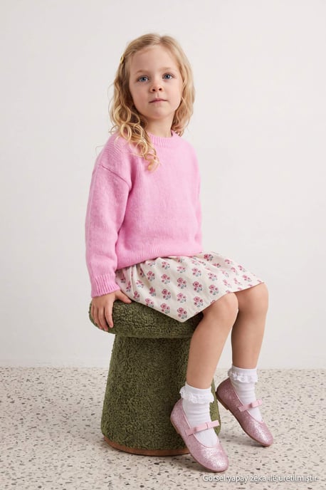 TRENDYOLKIDS Flickor Rosa Enfärgad Lång, Regular fit Tröjor - Image 2