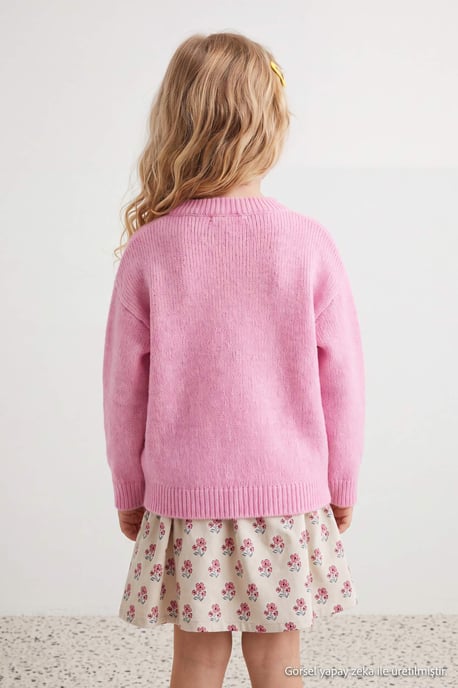 TRENDYOLKIDS Flickor Rosa Enfärgad Lång, Regular fit Tröjor - Image 6