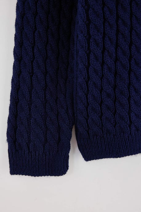 TRENDYOLKIDS Girls Dark blue Cable knit Long Regular fit Cardigans - Image 5