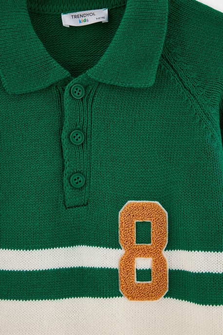 TRENDYOLKIDS Jongens Groen Effen Lang, Regular fit Truien - Image 5