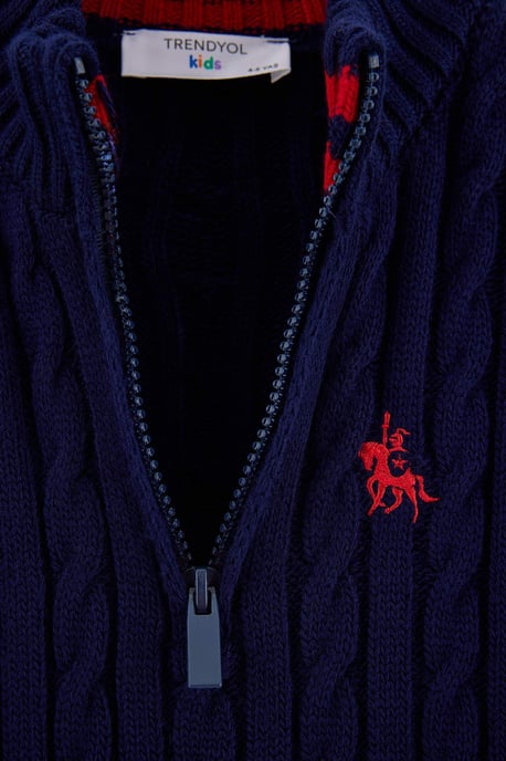 TRENDYOLKIDS Jongens Donkerblauw Effen Lang, Regular fit Truien - Image 4