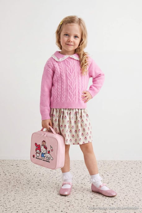 TRENDYOLKIDS Flickor Rosa Enfärgad Lång, Regular fit Tröjor - Image 6