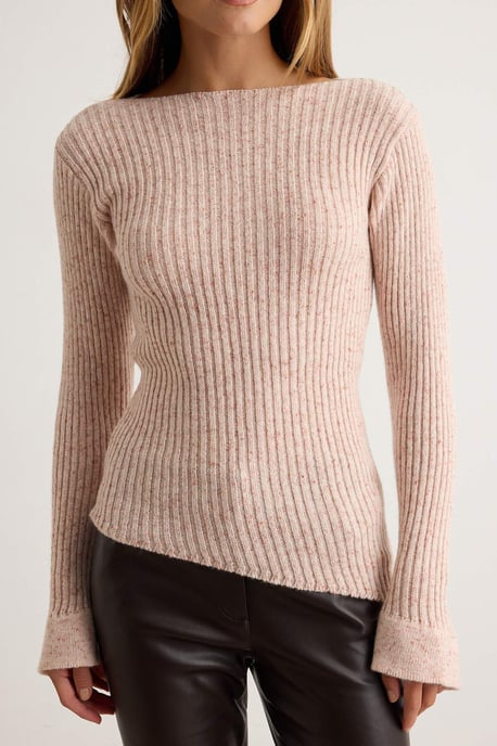 TRENDYOLMİLLA Women's Beige Plain Long Fitted Sweaters - Image 2