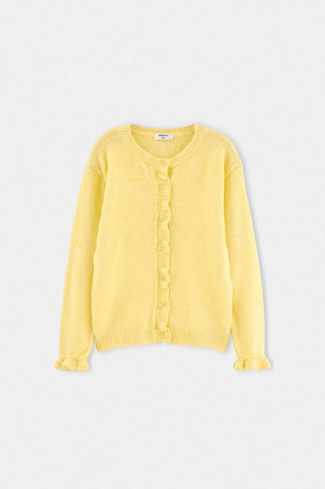 TRENDYOLKIDS Flickor Gul Enfärgad Lång, Figursydd Cardigans - Image 5