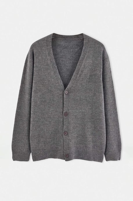 TRENDYOL MAN Men's Gray Plain Long Regular fit Cardigans - Image 1