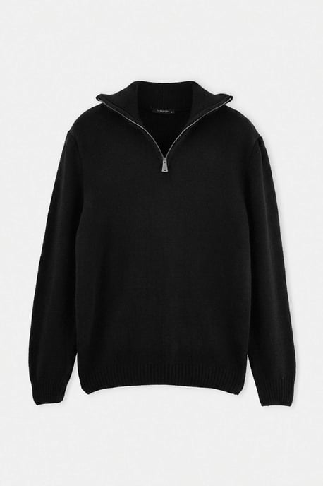 TRENDYOL MAN Men's Black Plain Long Regular fit Sweaters - Image 1