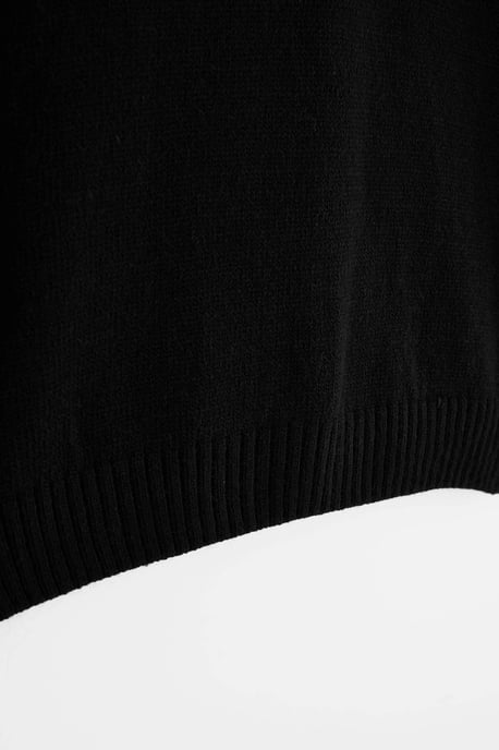 TRENDYOL MAN Men's Black Plain Long Regular fit Sweaters - Image 3