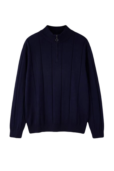 TRENDYOL MAN Men's Dark blue Striped Long Regular fit Sweaters - Image 5
