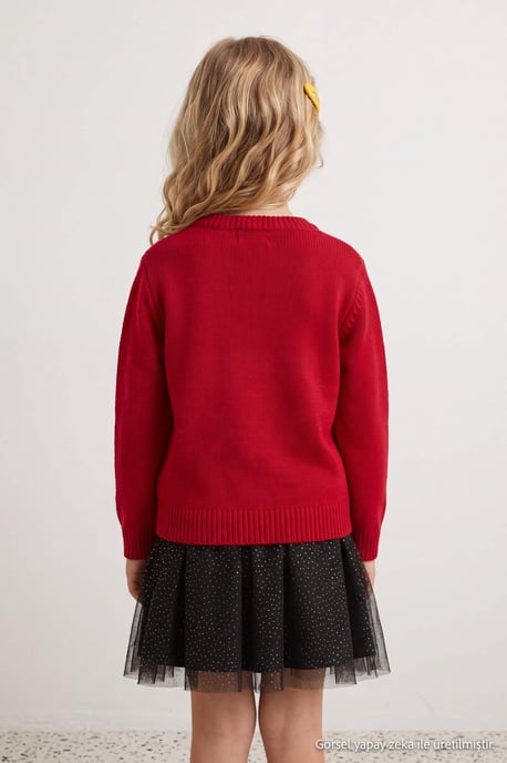 TRENDYOLKIDS Flickor Röd Med grafiskt tryck Lång, Regular fit Tröjor - Image 3
