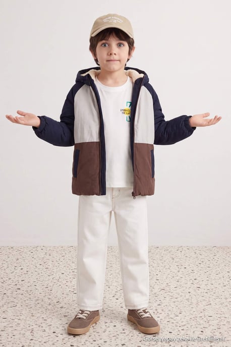TRENDYOLKIDS Boys Multicolor Color block Regular fit Winter Jackets - Image 2