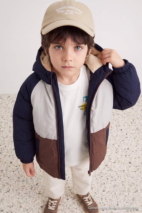 TRENDYOLKIDS Boys Multicolor Color block Regular fit Winter Jackets - Image 6