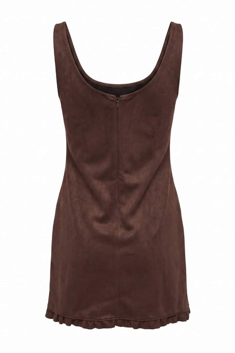 TRENDYOLMİLLA Dam Brun Enfärgad Kort / Mini Ärmlös Bodycon Klänningar - Image 2