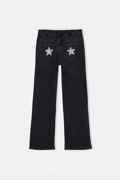 TRENDYOLKIDS Girls Gray Graphic High Waist Jeans - Image 5