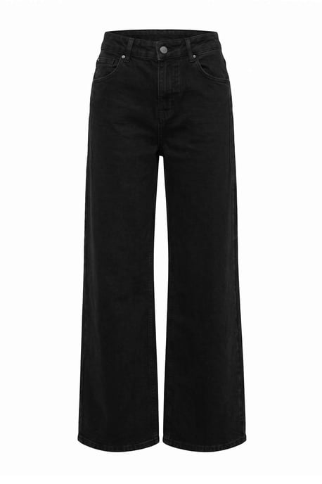TRENDYOLMİLLA Dames Zwart Effen Normale taille Jeans - Image 1