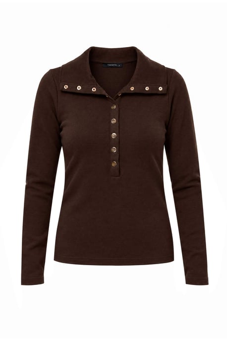 TRENDYOLMİLLA Dames Bruin Geborduurd Lang, Regular fit Sweatshirts - Image 1