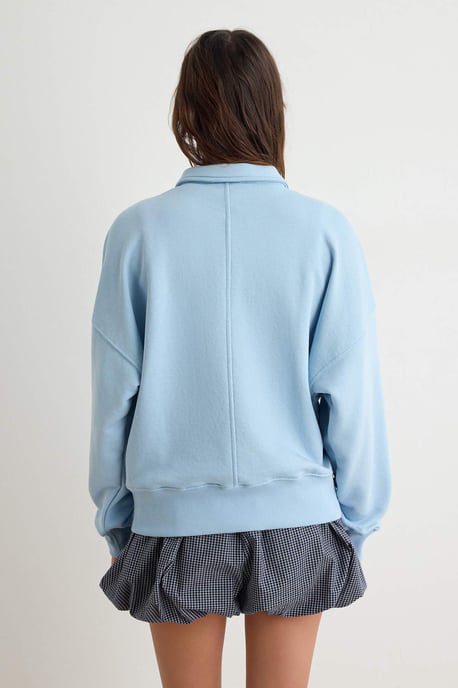 TRENDYOLMİLLA Women's Dark blue Plain Long Oversize Sweatshirts - Image 3