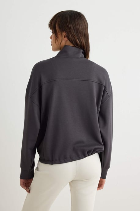 TRENDYOLMİLLA Dames Grijs Effen Lang, Oversized Sweatshirts - Image 3