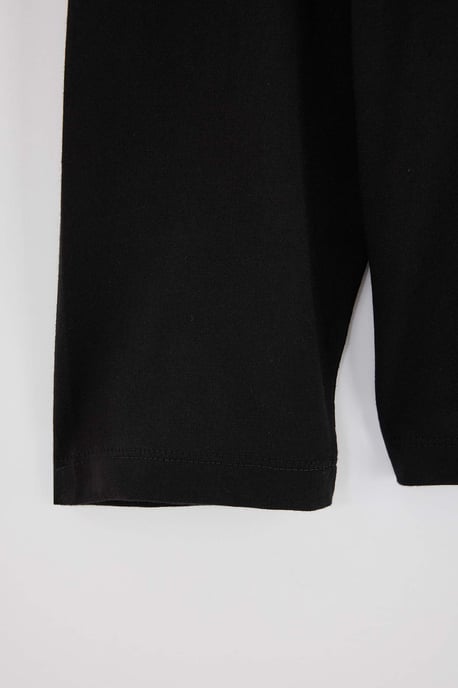 TRENDYOL MAN Men's Black Plain Long Regular fit Plus Size T-Shirts - Image 5