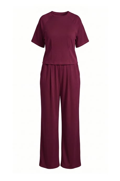 TRENDYOLMİLLA Dames Paars Effen Kort Getailleerd Tweedelig Sets - Image 4