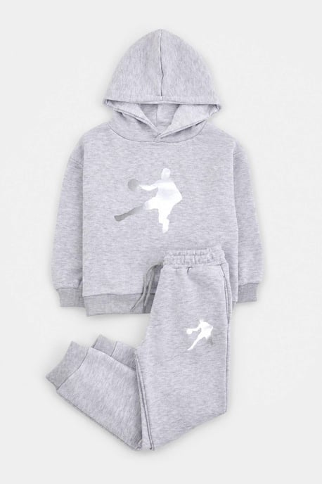 TRENDYOLKIDS Boys Gray Plain Long Regular fit Two Piece Sets - Image 5