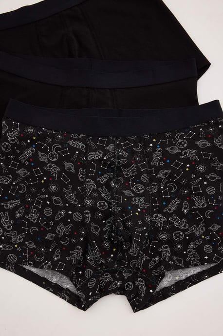 TRENDYOL MAN Men's 3 Pack Black Galaxy Boxer Shorts - Image 2