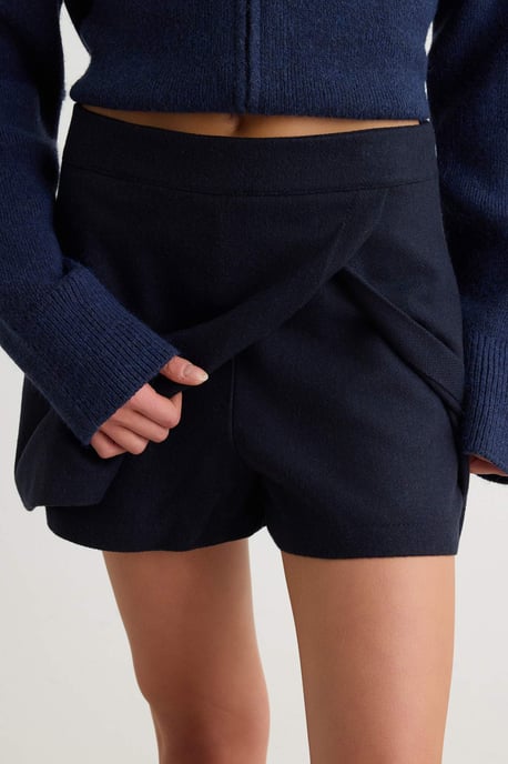TRENDYOLMİLLA Dam Mörkblå Enfärgad Normal midja Shorts Bermudashorts - Image 2