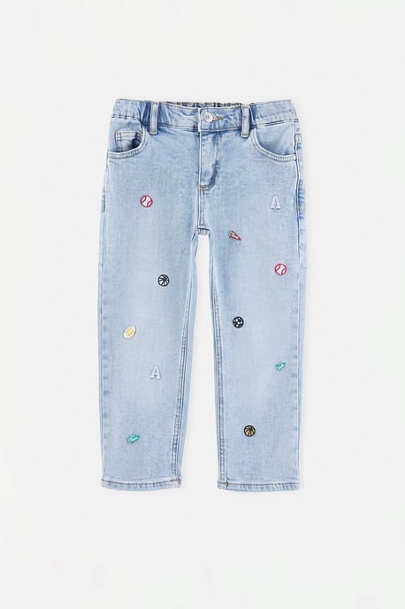 TRENDYOLKIDS Boys Dark blue Plain Normal waist Jeans - Image 3