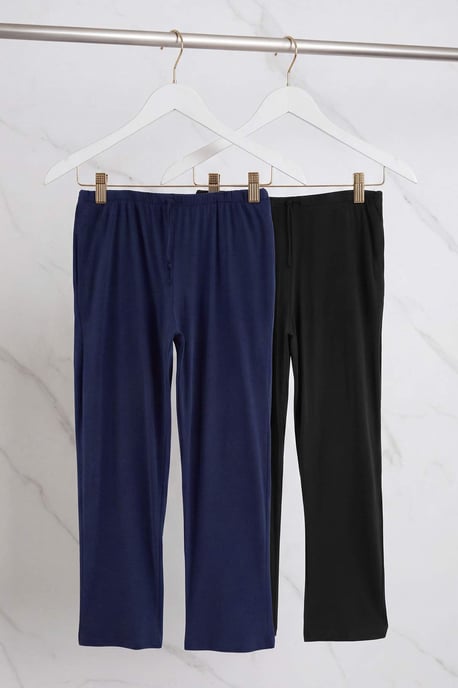 TRENDYOL MAN Men's Black Plain Normal waist Plus Size Pajama Bottoms - Image 4