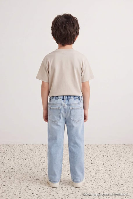 TRENDYOLKIDS Boys Dark blue Plain Normal waist Jeans - Image 6