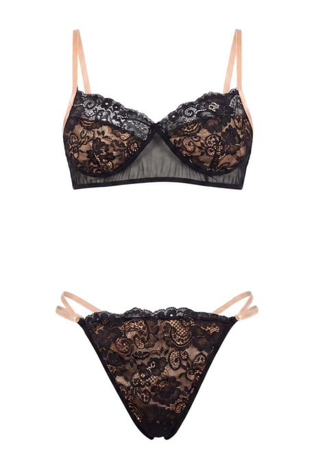 TRENDYOLMİLLA Dames 3-pack Zwart Effen Niet gevoerd Ondergoed Sets - Image 5