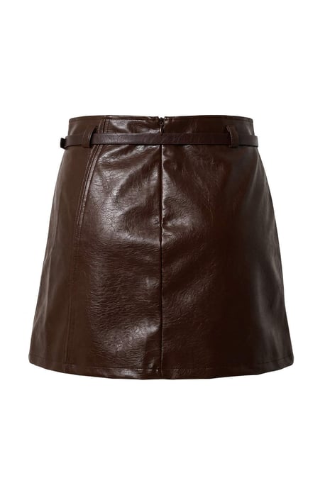 TRENDYOLMİLLA Dames Bruin Effen Kort / Mini Pencilrokmodel Rokken - Image 2