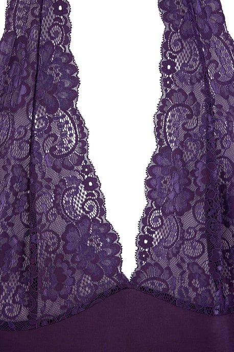 TRENDYOLMİLLA Women's Purple Plain Maxi Sleeveless Regular fit Nightgowns - Image 5