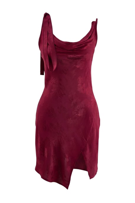 TRENDYOLMİLLA Women's Burgundy Floral Short / Mini Sleeveless Regular fit Nightgowns - Image 1