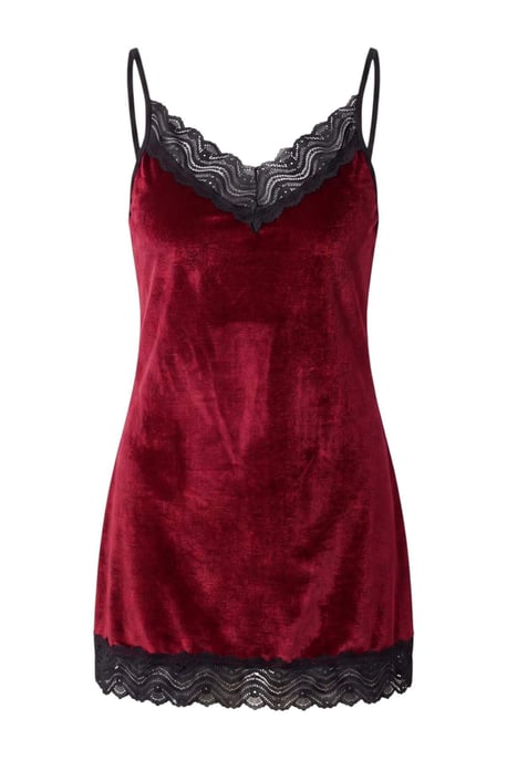 TRENDYOLMİLLA Women's Burgundy Plain Short / Mini Sleeveless Loungewear Regular fit Nightgowns - Image 1