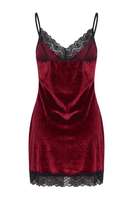 TRENDYOLMİLLA Women's Burgundy Plain Short / Mini Sleeveless Loungewear Regular fit Nightgowns - Image 2