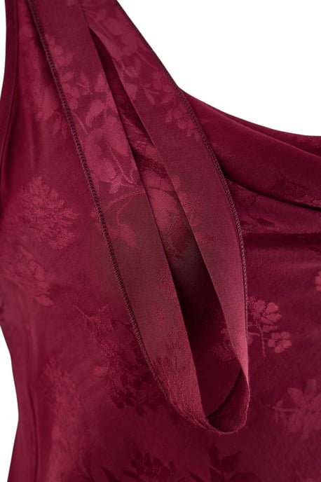 TRENDYOLMİLLA Women's Burgundy Floral Short / Mini Sleeveless Regular fit Nightgowns - Image 3