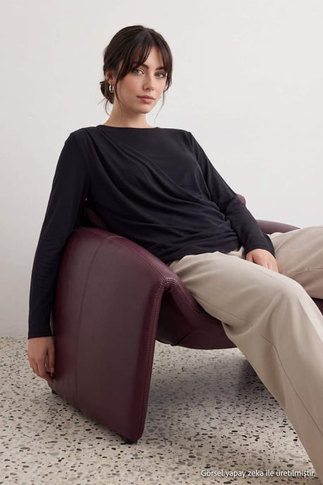 Trendyol Modest Women's Gray Plain Long Regular fit Modest Tunics - Image 6