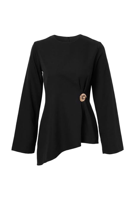 Trendyol Modest Women's Black Plain Long Regular fit Modest Tunics - Image 5